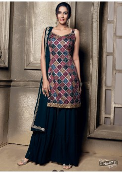 Dark Green Georgette  Sharara